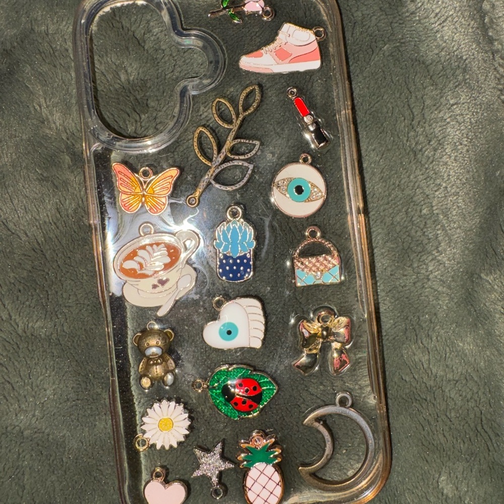 Clear Phone Case with Colorful Charms